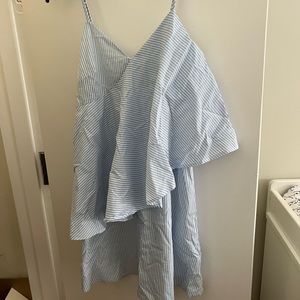 XS Saks Fifth Ave summer dress, blue stripes.